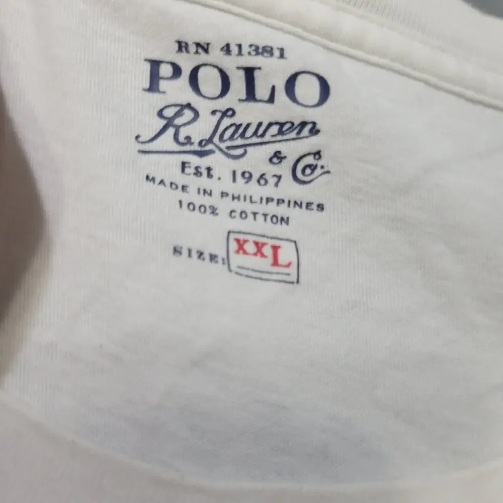 Polo Ralph Lauren ATHLETIC DEPARTMENT Tee Size XXL White Cotton Comfort Stretch‎